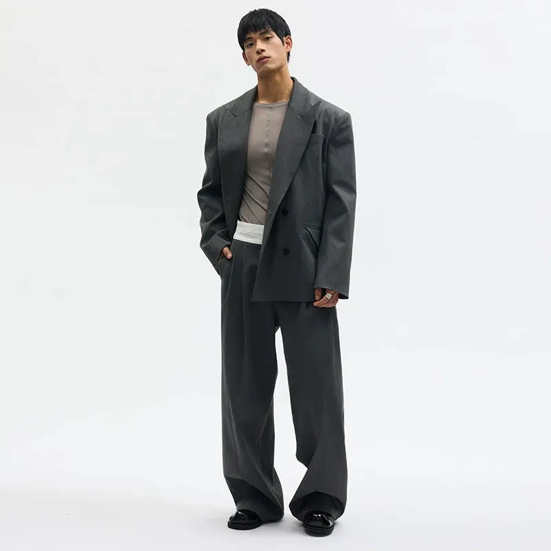 Gray Double-Breasted Jacket