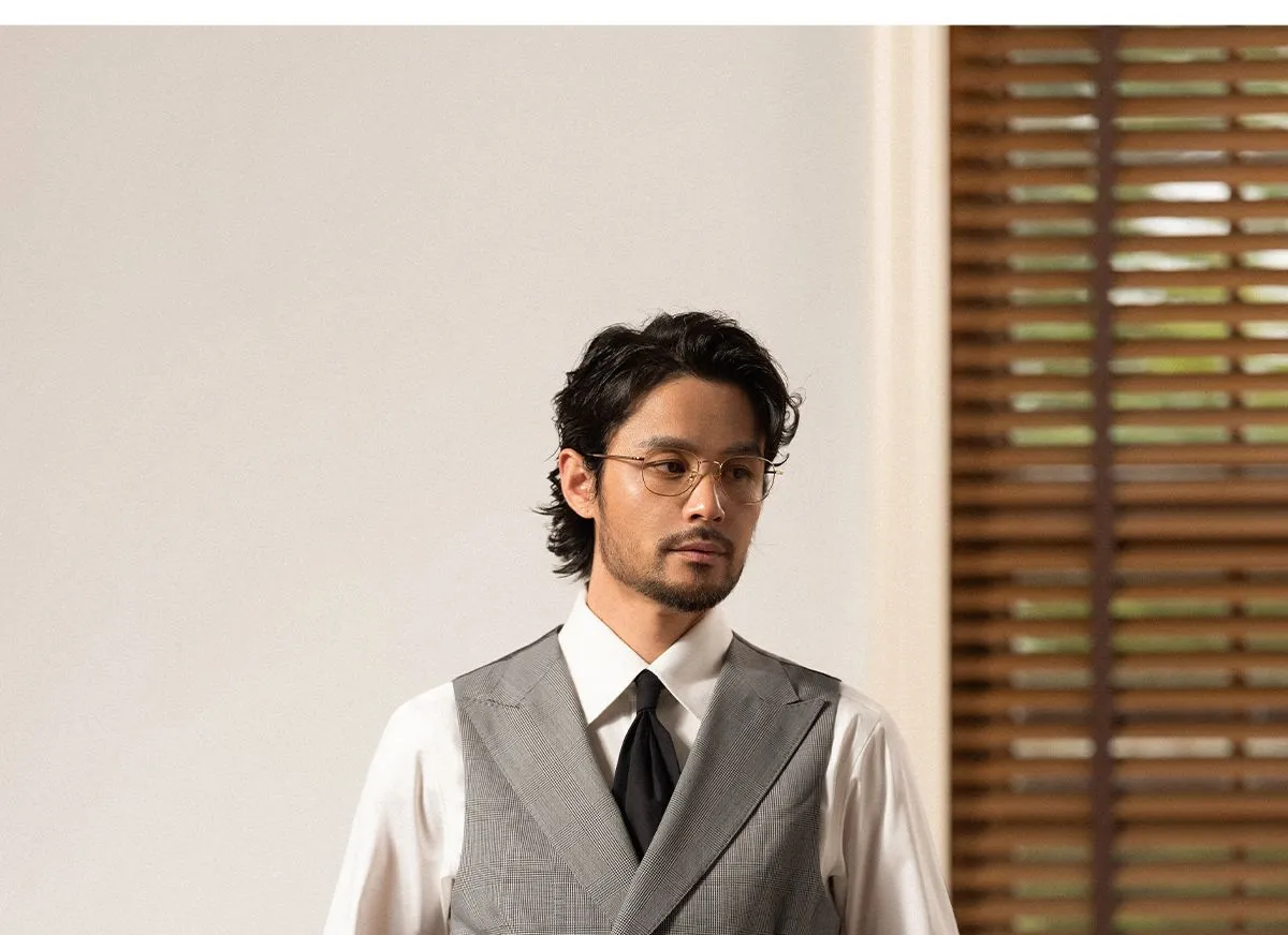 Grey Plaid Double-Breasted Vest