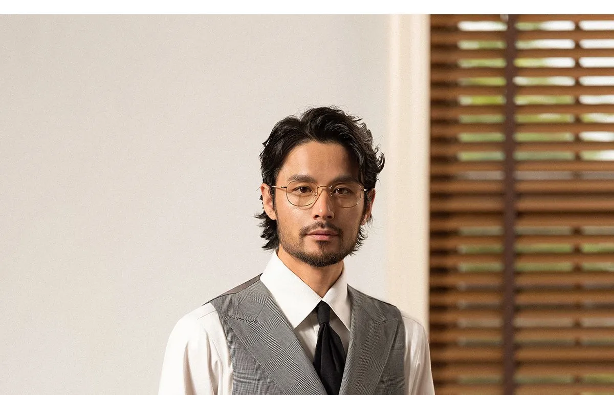 Grey Plaid Double-Breasted Vest