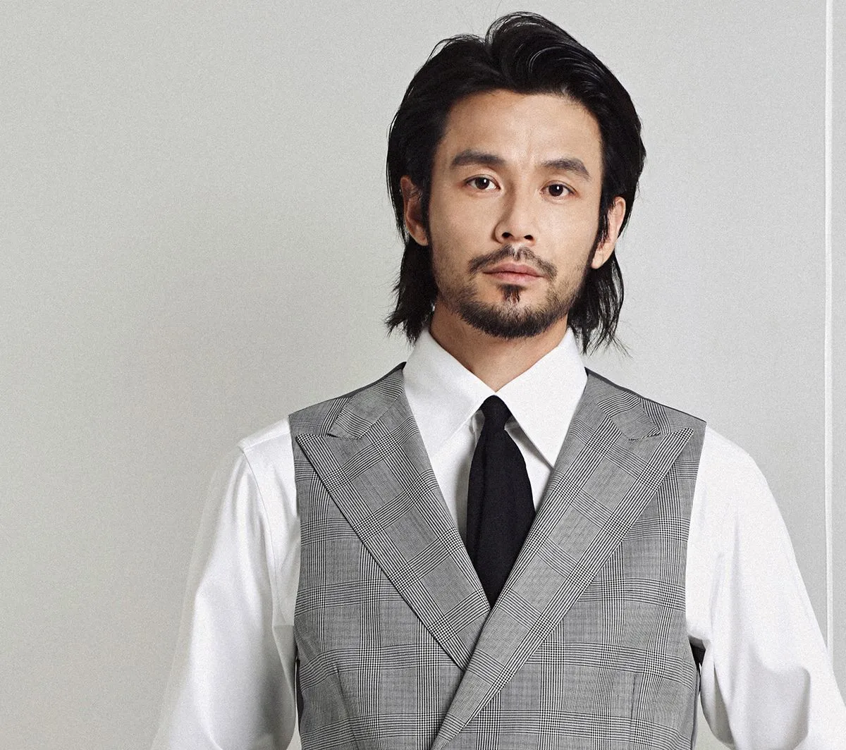Grey Plaid Double-Breasted Vest