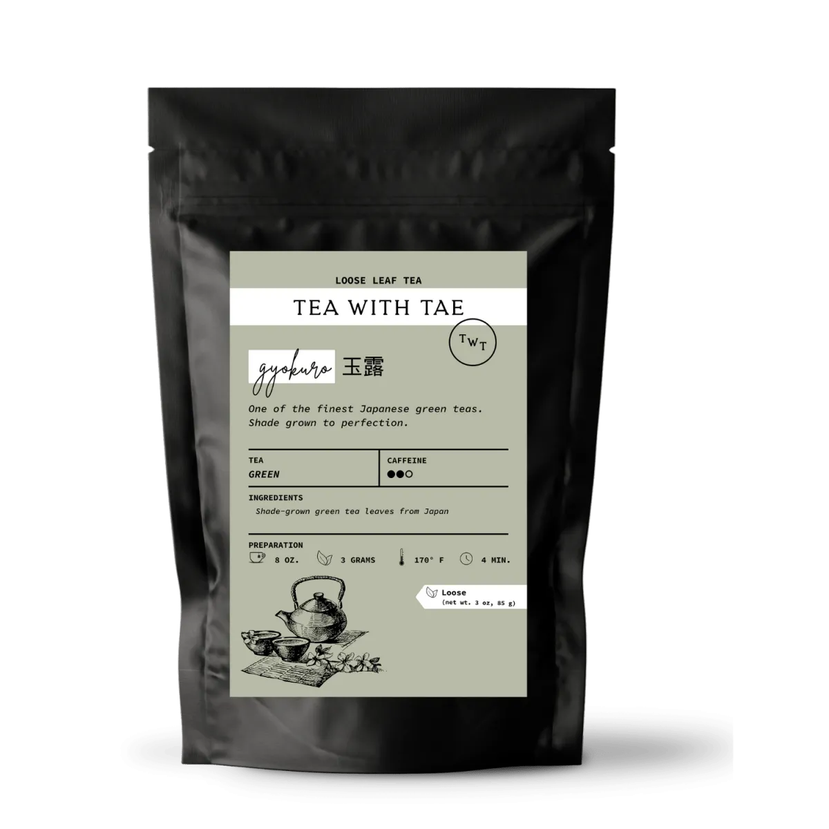 Gyokuro Loose Leaf Green Tea Pouch (3oz. or 1lbs.)