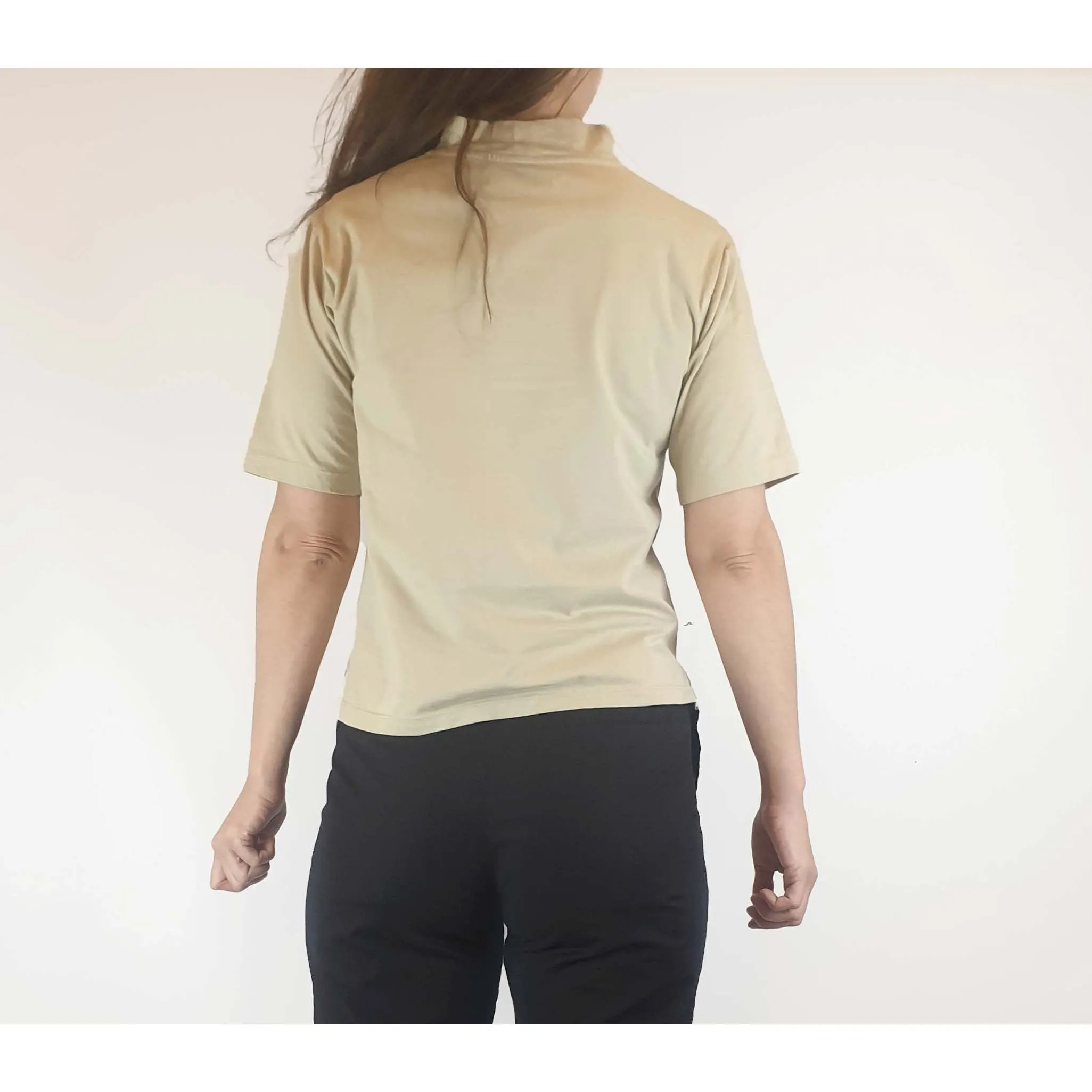 Handsom preloved light olive cropped tee shirt size 8