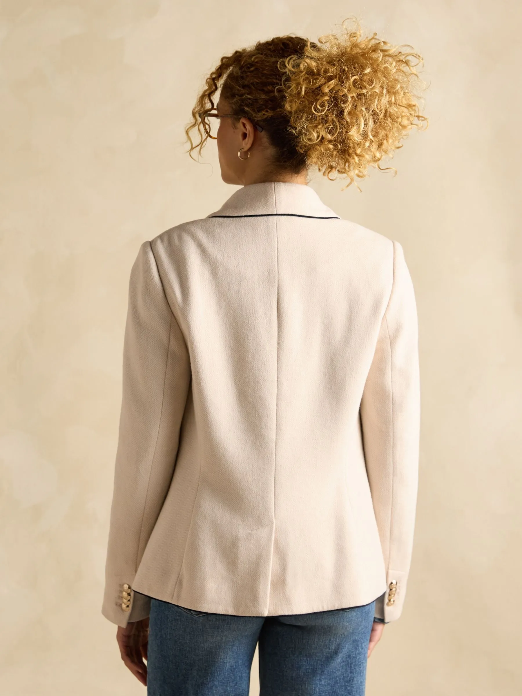 Hartley Oat Shawl Collar Blazer