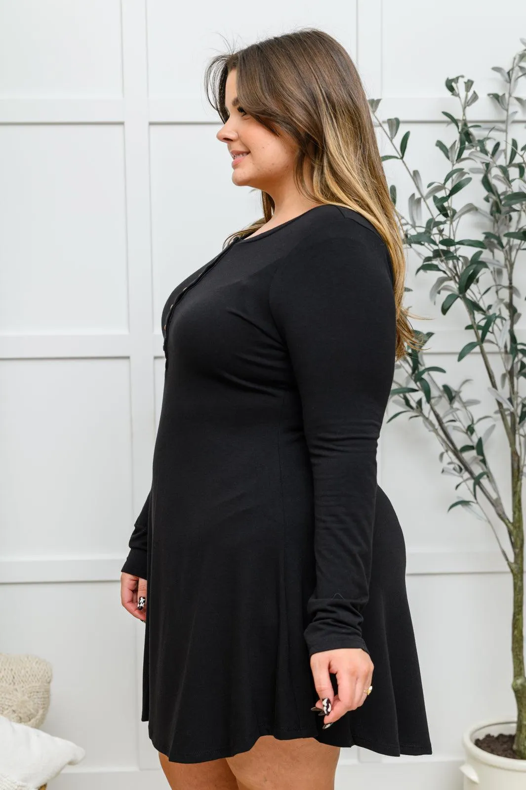 Hazel Blues® | Long Sleeve Button Down Dress In Black