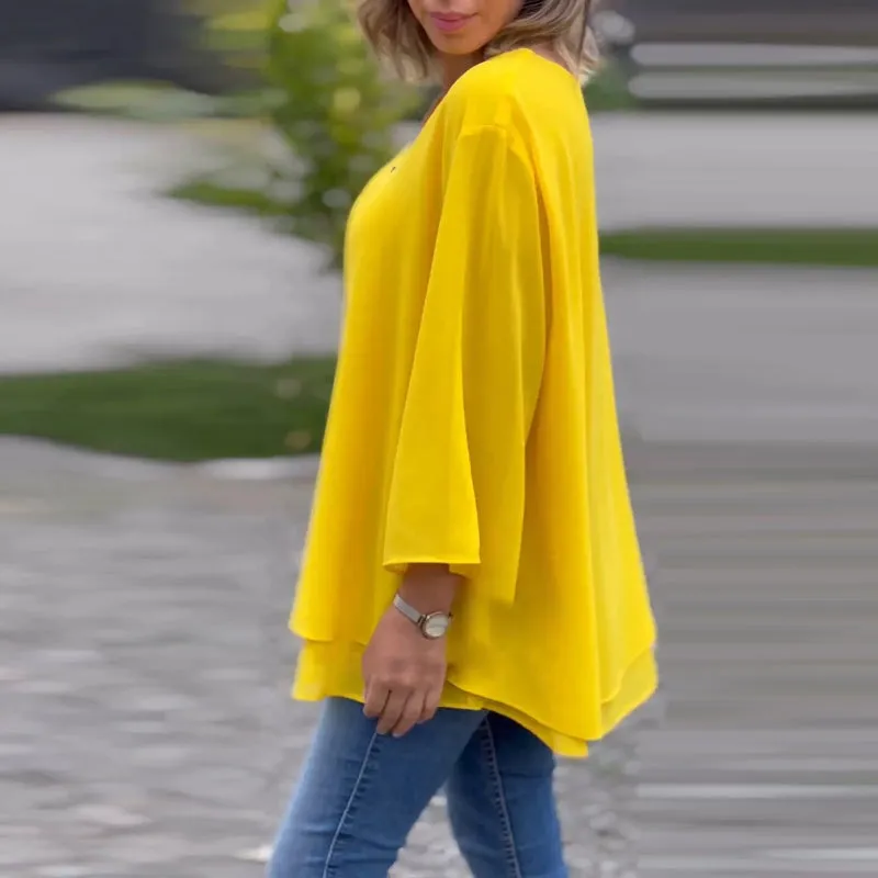Heidi | Flowy V-Neck Zip Top