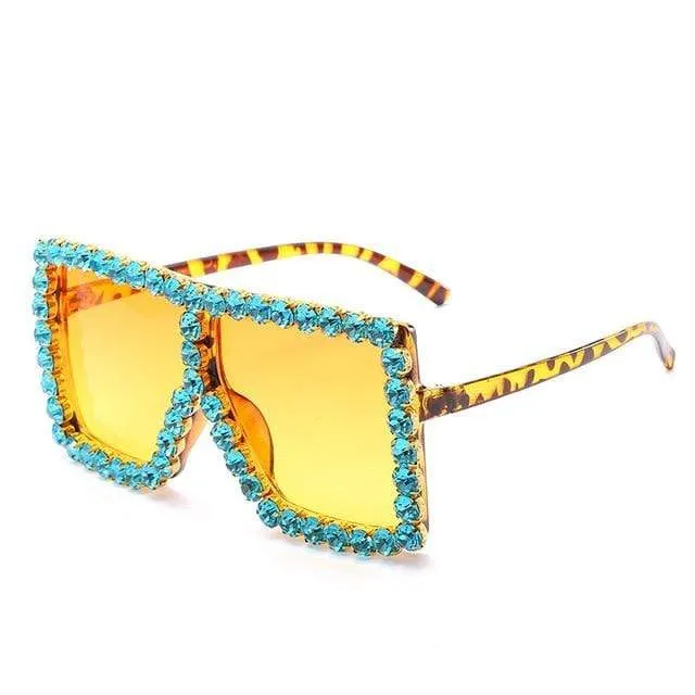 Hot Oversized Crystal Sunglasses