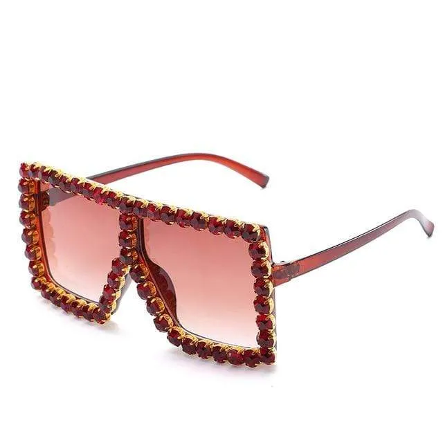 Hot Oversized Crystal Sunglasses