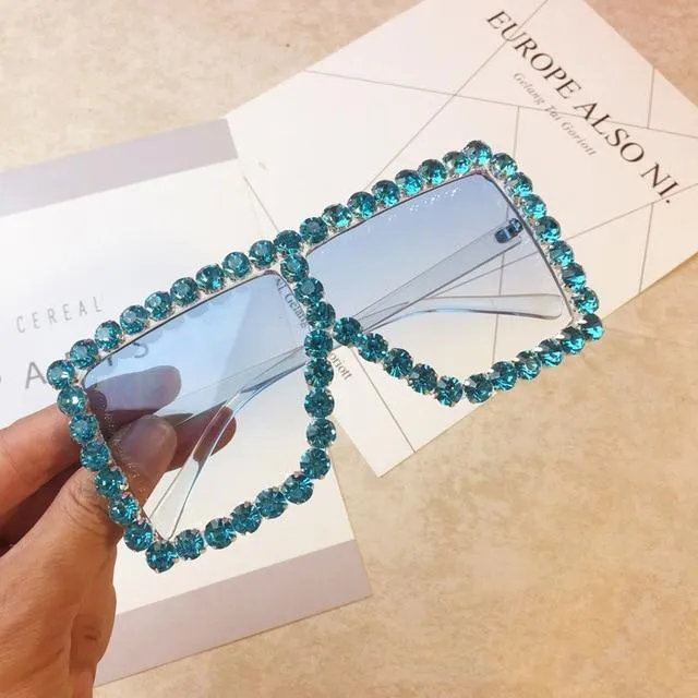 Hot Oversized Crystal Sunglasses