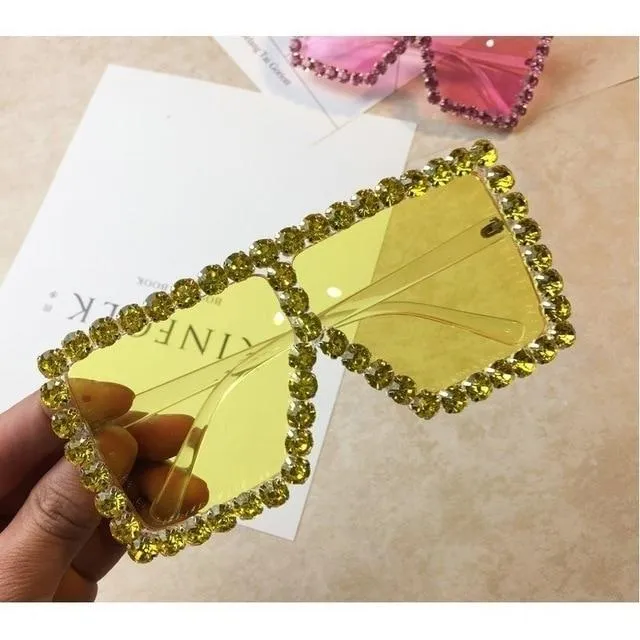 Hot Oversized Crystal Sunglasses