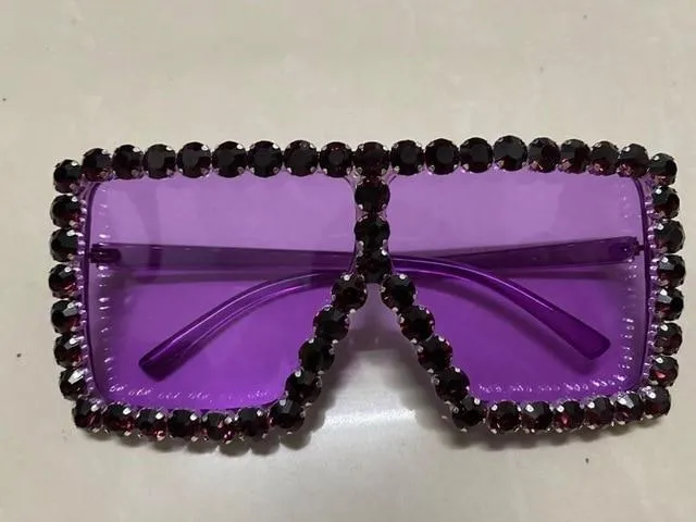 Hot Oversized Crystal Sunglasses