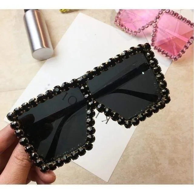 Hot Oversized Crystal Sunglasses