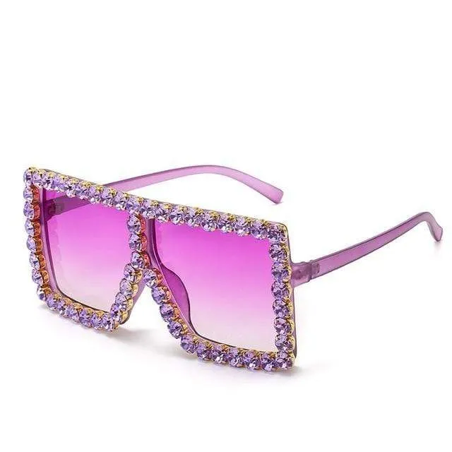 Hot Oversized Crystal Sunglasses