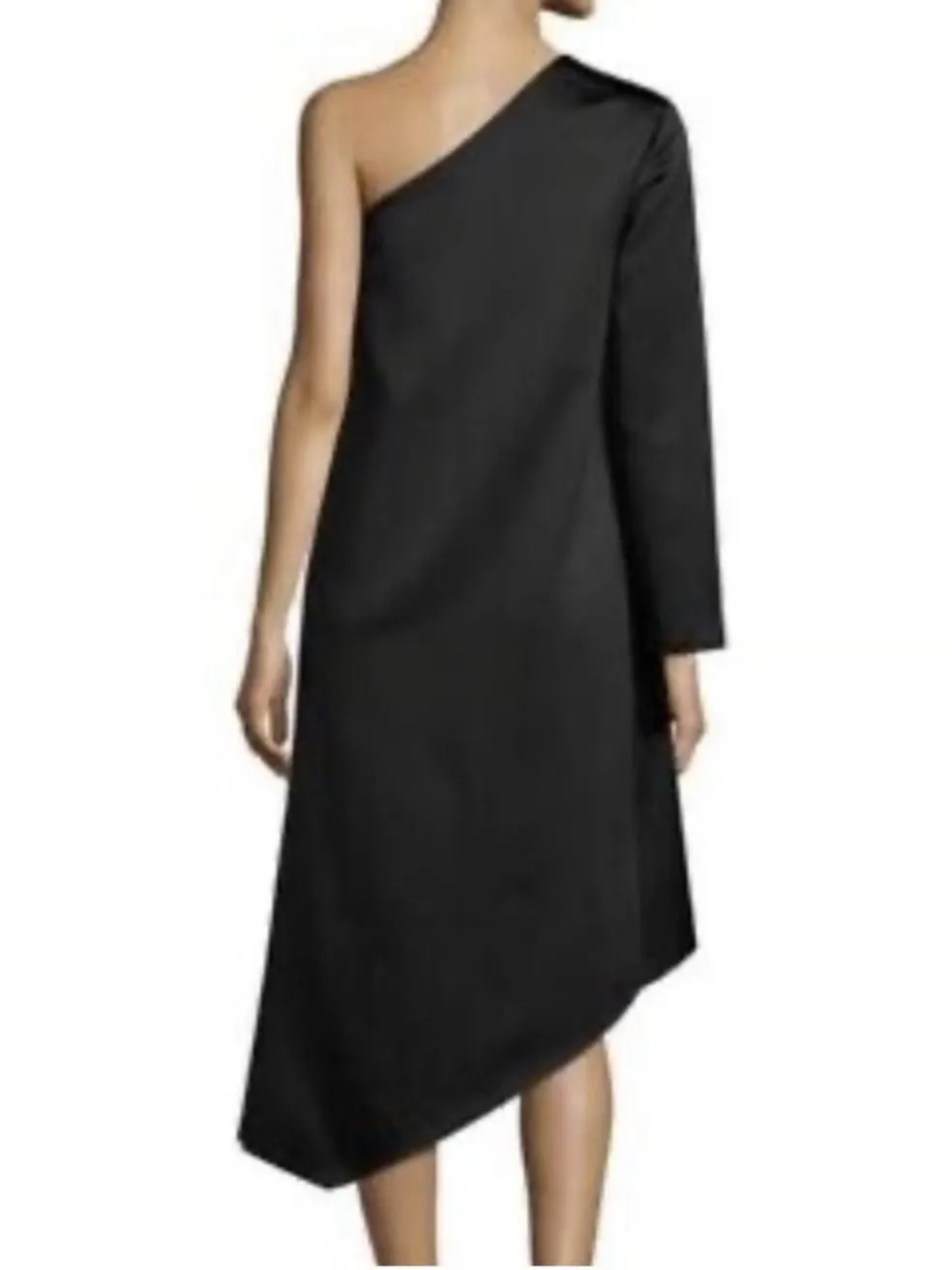 Idelle One Shoulder Asymmetrical Black Dress