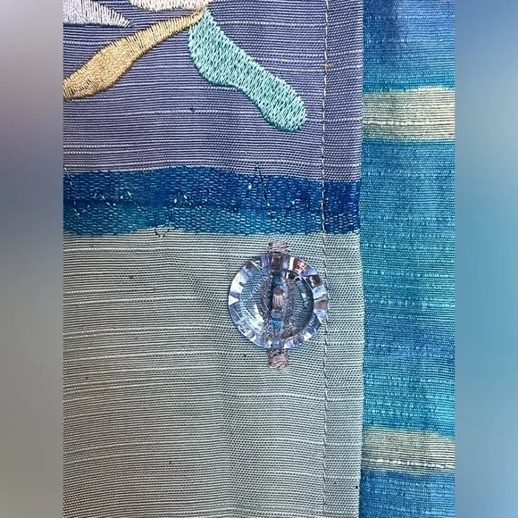 Indigo Moon light blue and light purple embroidered floral jacket