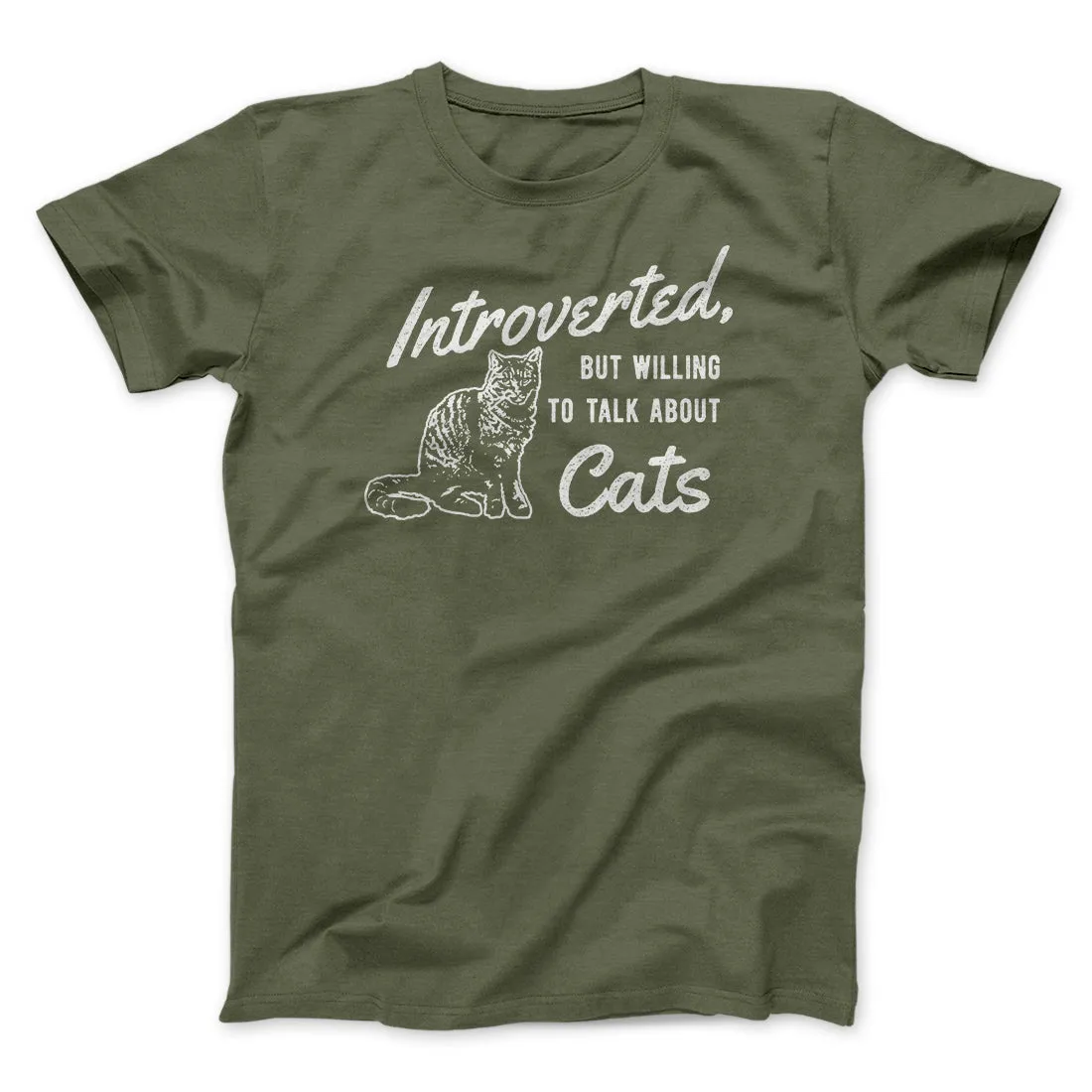 Introverted But Willing To Talk About Cats Men/Unisex T-Shirt