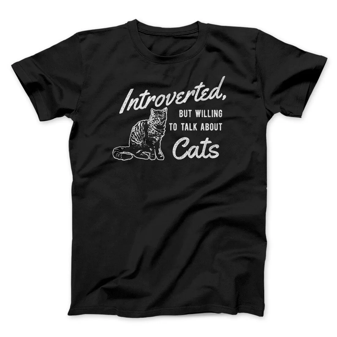 Introverted But Willing To Talk About Cats Men/Unisex T-Shirt