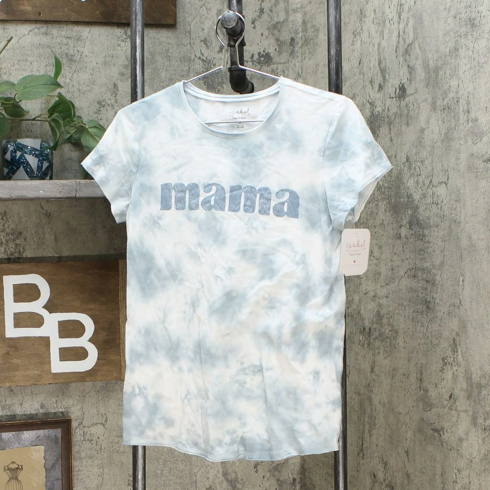 Isabel Maternity by Ingrid & Isabel Scoop Neck Tie Dye Mama T-Shirt