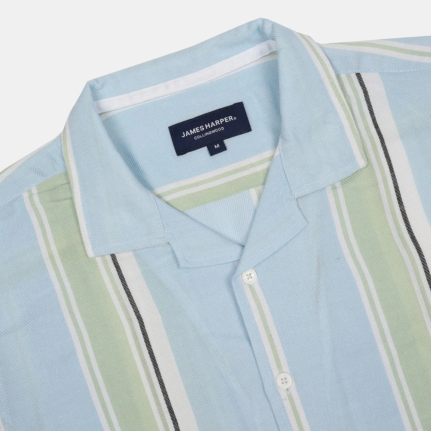 JAMES HARPER RELAXED FIT CUBAN COLLAR STRIPE S/S SHIRT JHS574