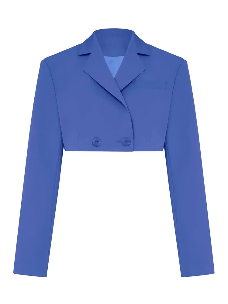 JazzHer 2024 Fall Fashion Black Blazer Sets 2024 Fashion Two Piece Cropped Blazer Jacket Coat And Mini Skirts Sets For Women Casual Suit Streetwear