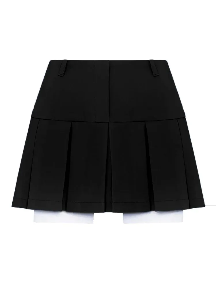 JazzHer 2024 Fall Fashion Black Blazer Sets 2024 Fashion Two Piece Cropped Blazer Jacket Coat And Mini Skirts Sets For Women Casual Suit Streetwear