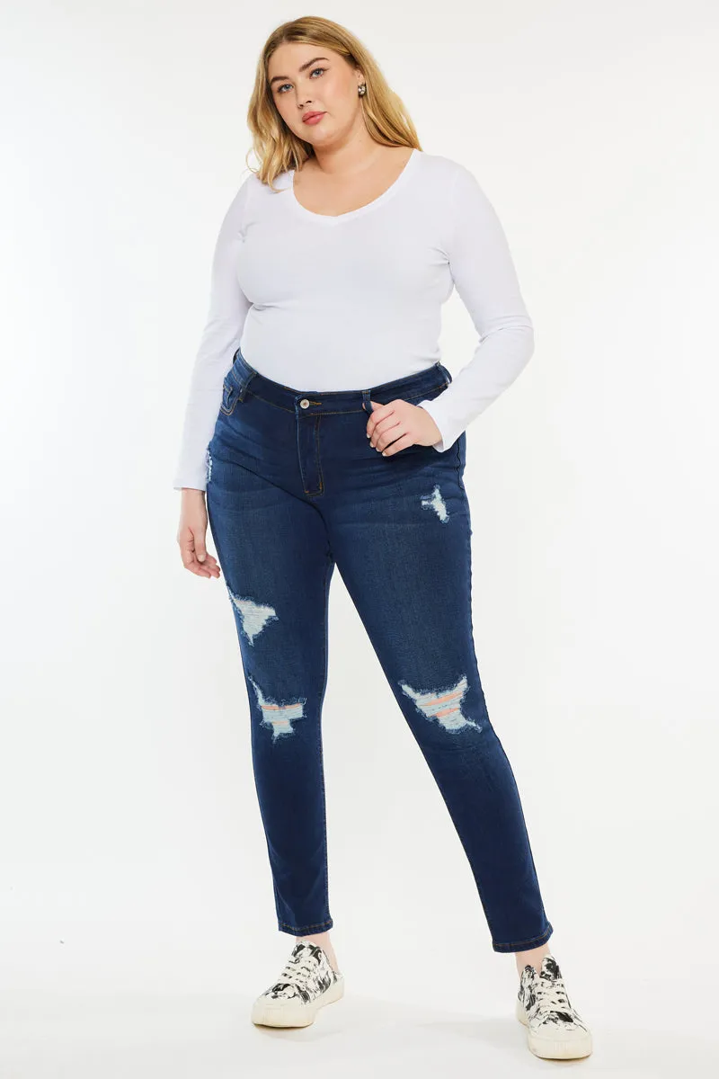 Jennifer Mid Rise Super Skinny Jeans (Plus Size)