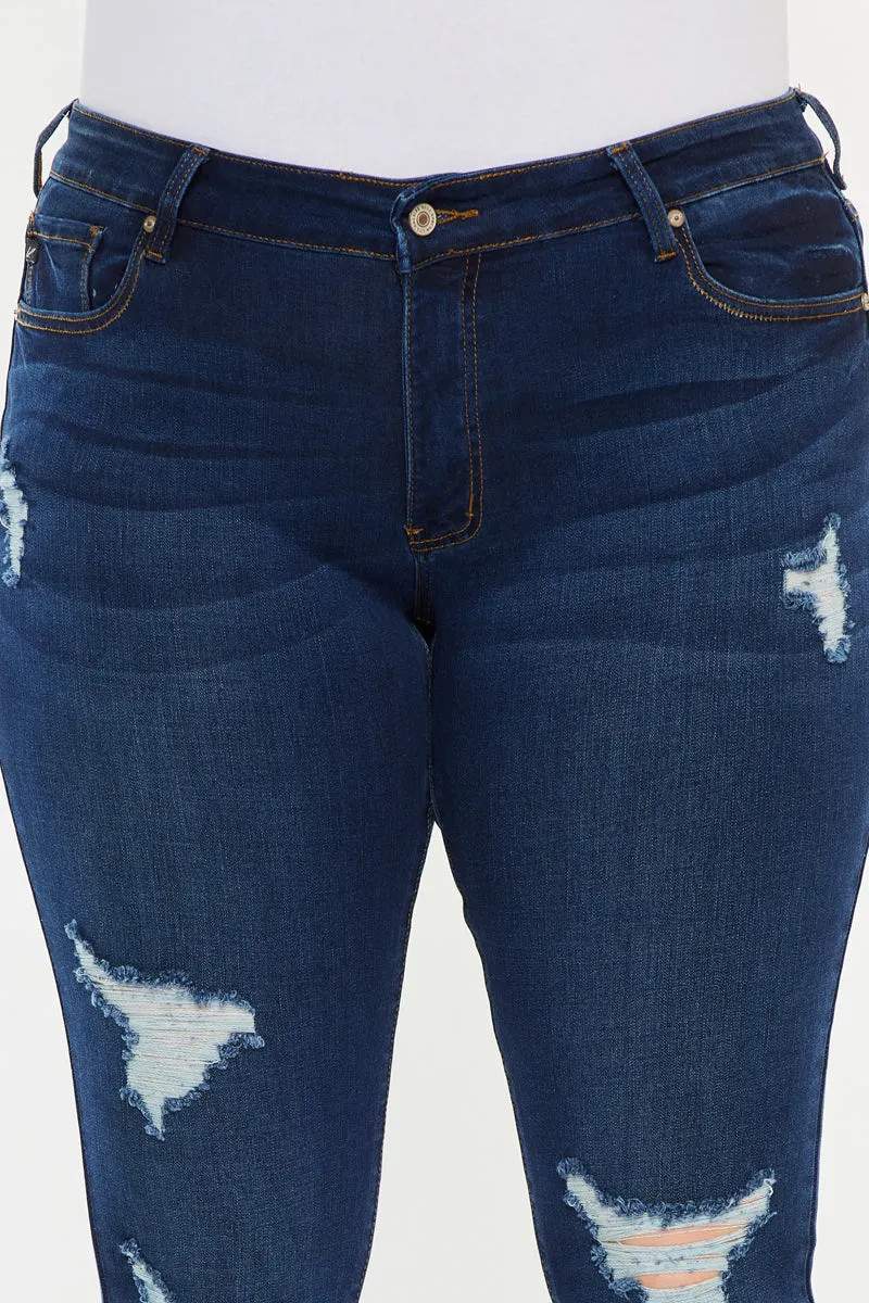 Jennifer Mid Rise Super Skinny Jeans (Plus Size)