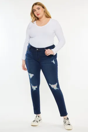 Jennifer Mid Rise Super Skinny Jeans (Plus Size)