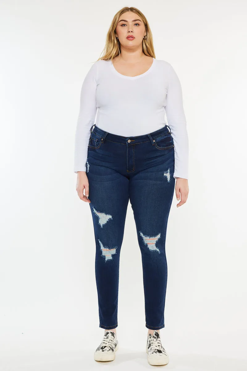 Jennifer Mid Rise Super Skinny Jeans (Plus Size)