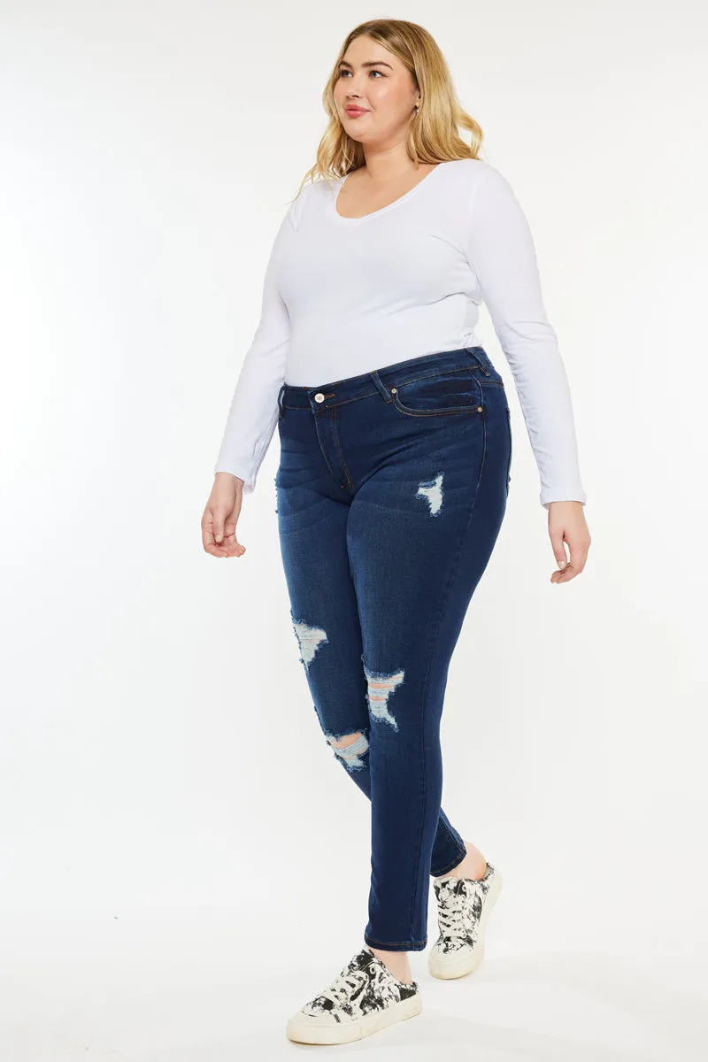 Jennifer Mid Rise Super Skinny Jeans (Plus Size)