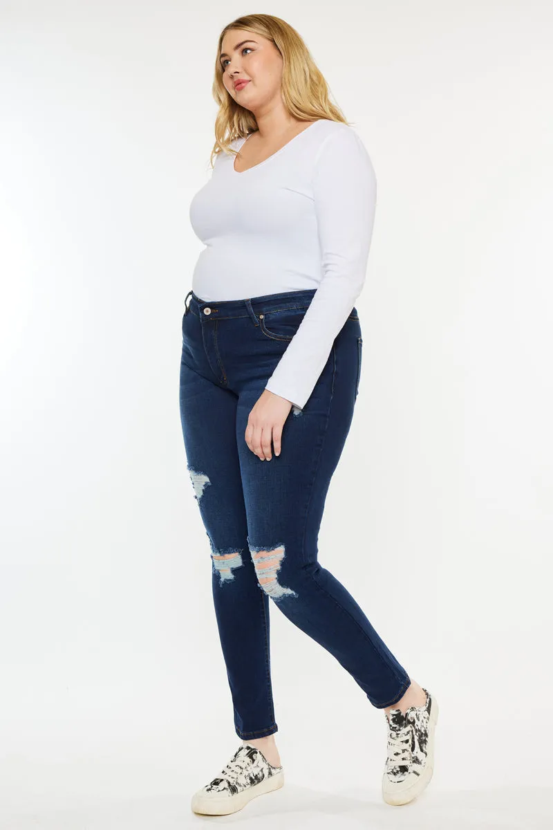 Jennifer Mid Rise Super Skinny Jeans (Plus Size)