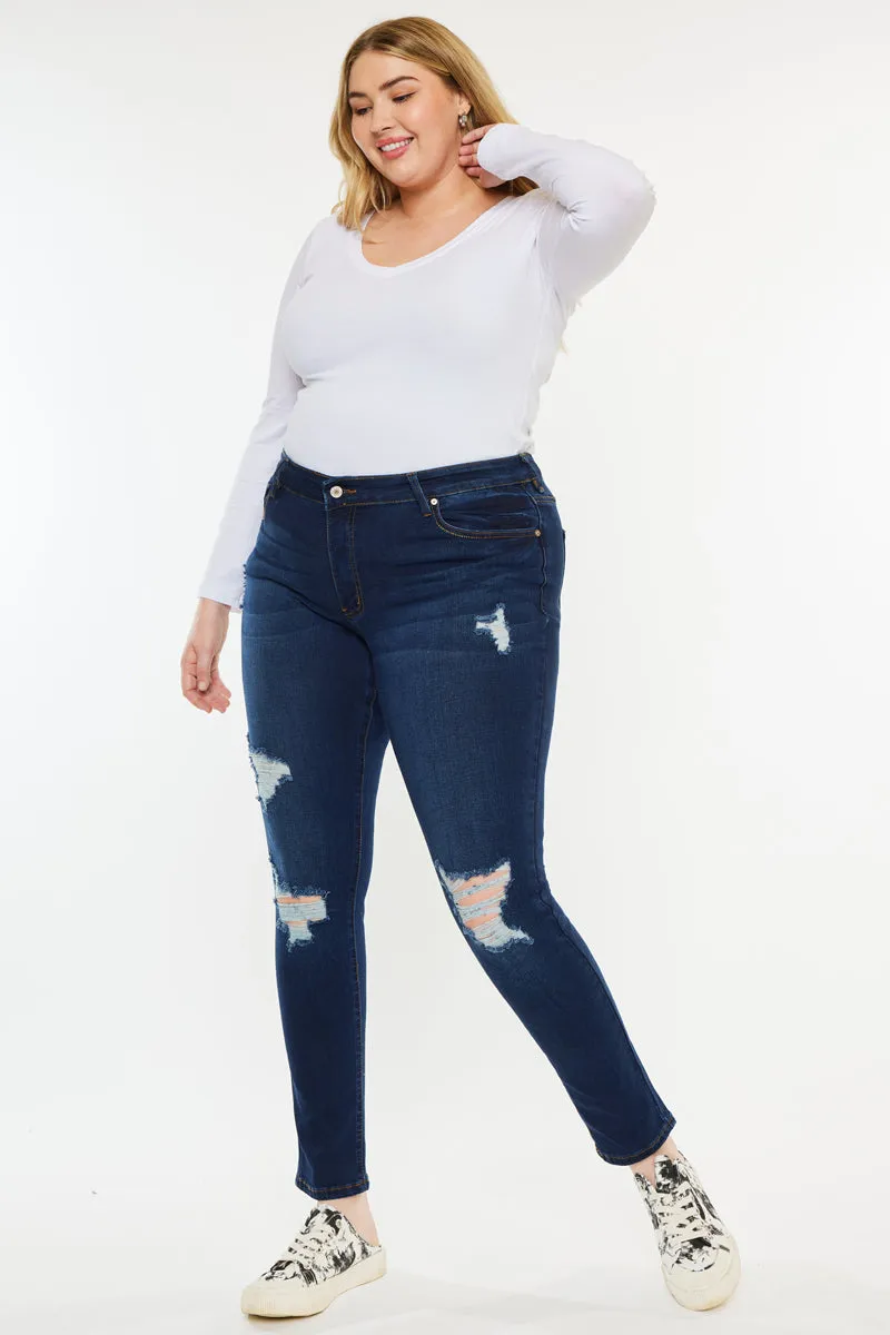Jennifer Mid Rise Super Skinny Jeans (Plus Size)