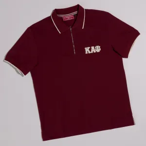 Kappa Alpha Psi 3-Letter Zip Performance Polo (Krimson)