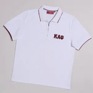 Kappa Alpha Psi 3-Letter Zip Performance Polo (White)