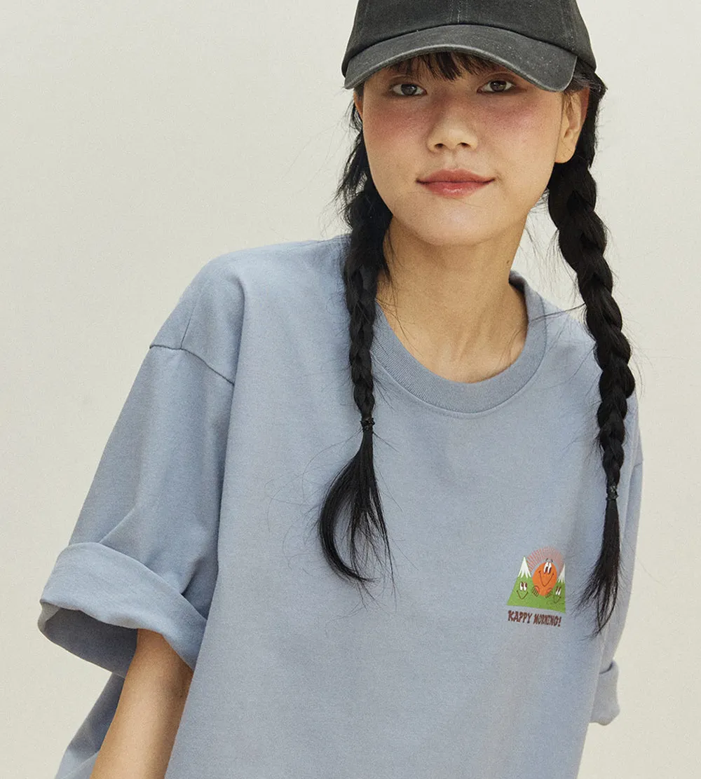 Kappy Design - Kappy Morning Half T-Shirt - Dusty Blue