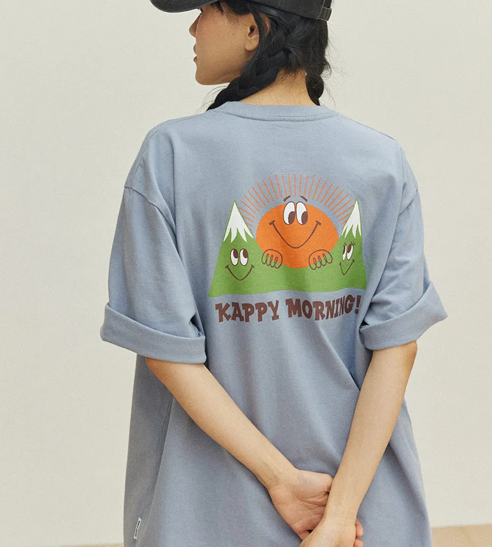 Kappy Design - Kappy Morning Half T-Shirt - Dusty Blue