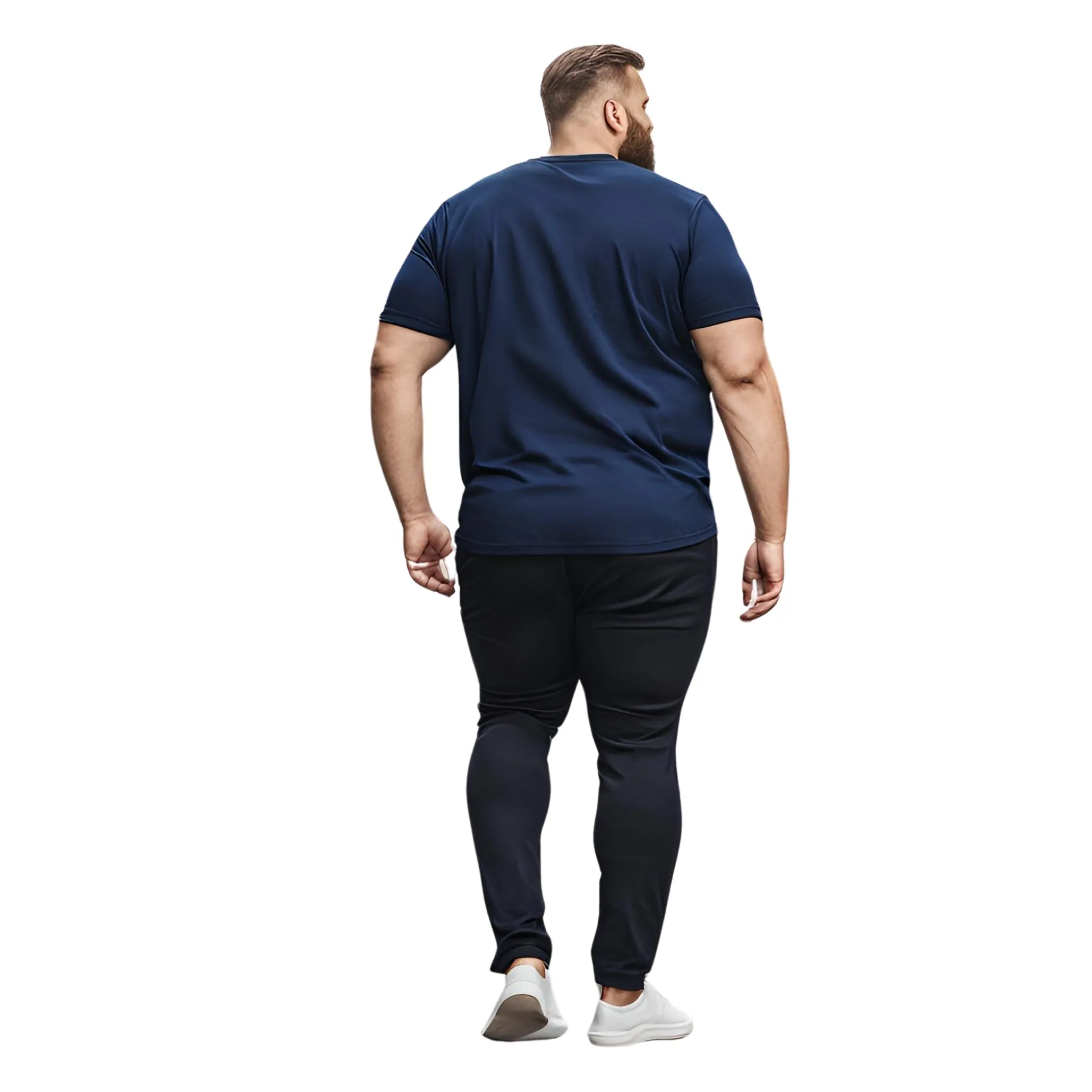 KART BLACK Men's Plus Size Navy Color Tshirts | Regular Fit Round Neck Cotton Tshirts | NVY-JUSTCHILL