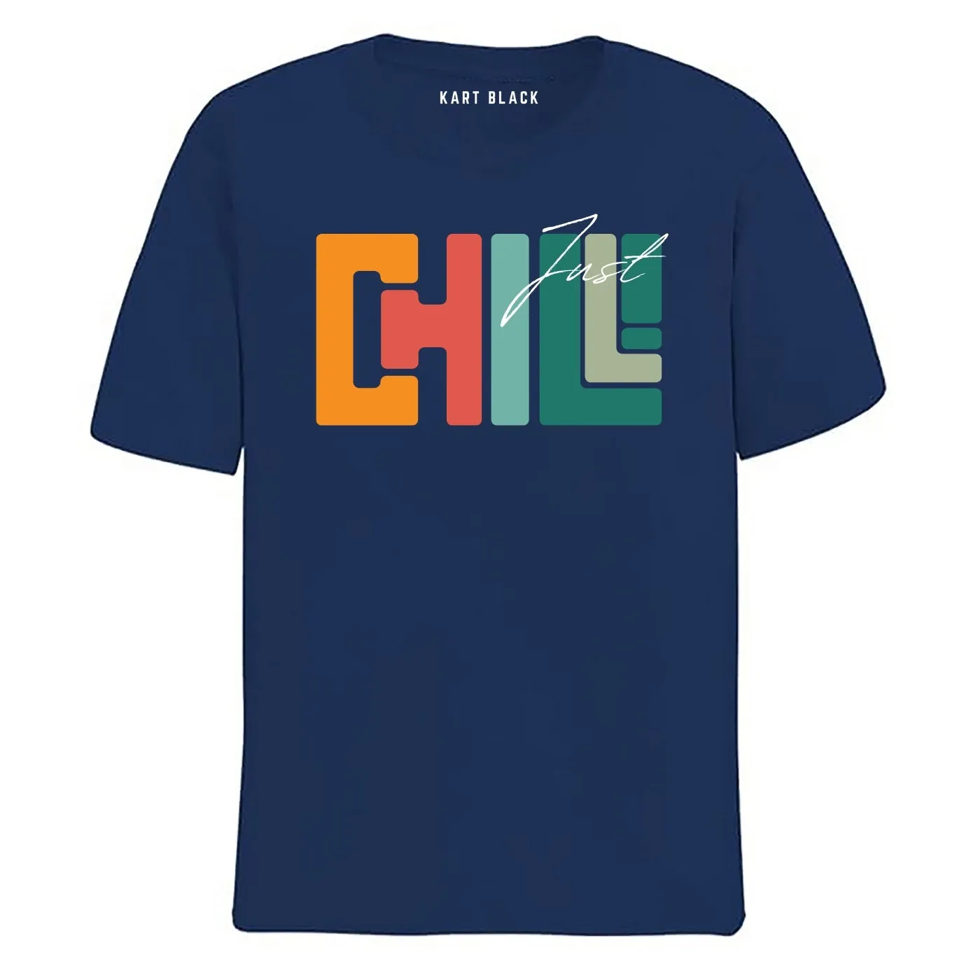 KART BLACK Men's Plus Size Navy Color Tshirts | Regular Fit Round Neck Cotton Tshirts | NVY-JUSTCHILL
