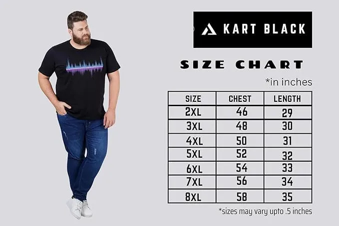KART BLACK Men's Plus Size Tshirts | Regular Fit Round Neck Cotton Tshirts | MRN-SKY NOT LIMIT_3XL