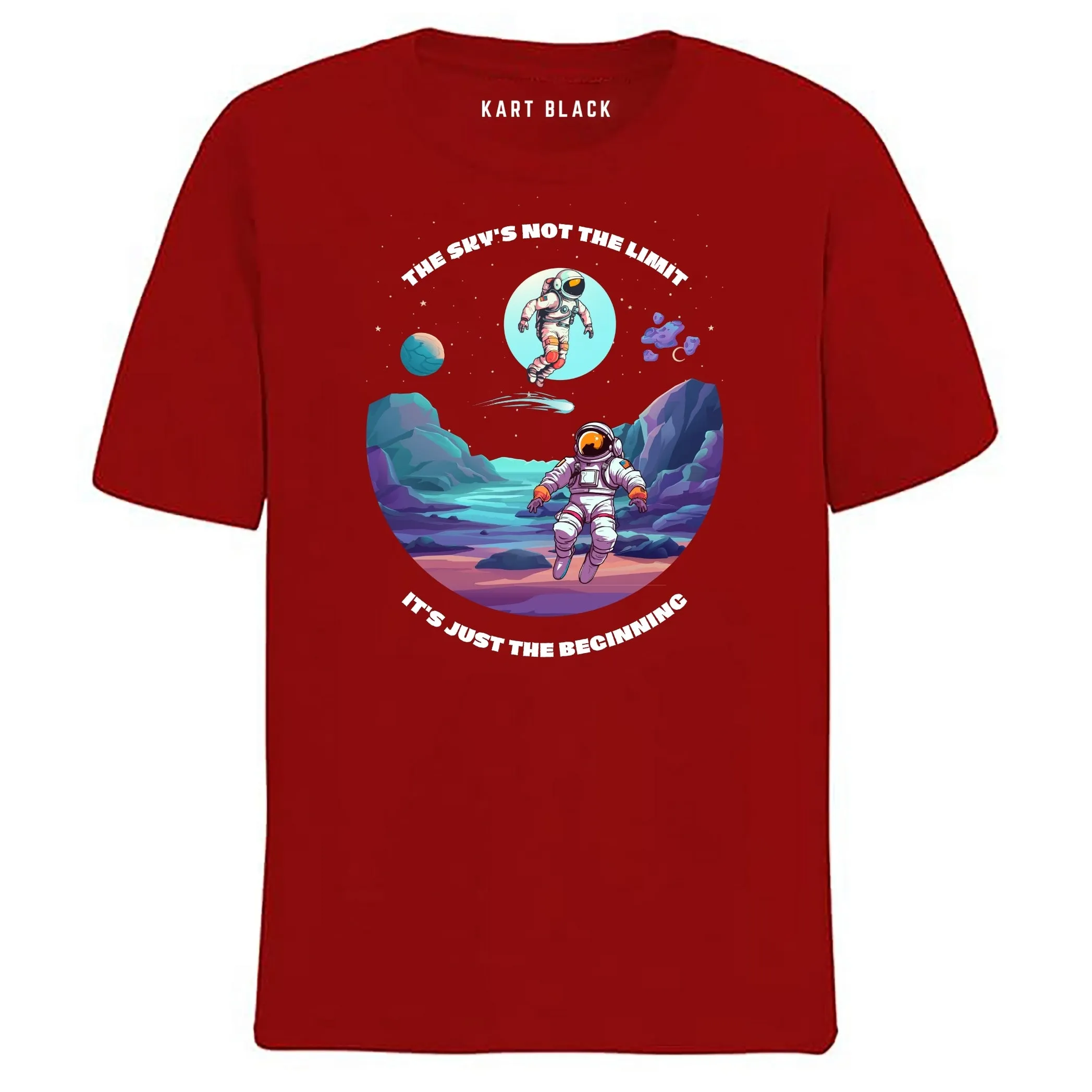 KART BLACK Men's Plus Size Tshirts | Regular Fit Round Neck Cotton Tshirts | MRN-SKY NOT LIMIT_3XL