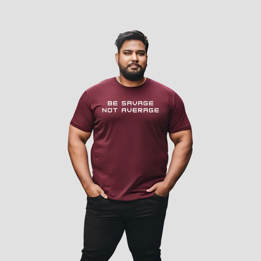 KART BLACK Men's Plus Size Tshirts | Regular Fit Round Neck Cotton Tshirts |MRN_SAVAGE_3XL