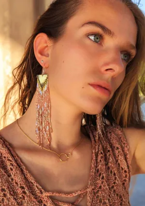Kate Rainbow Pink Beaded Earrings