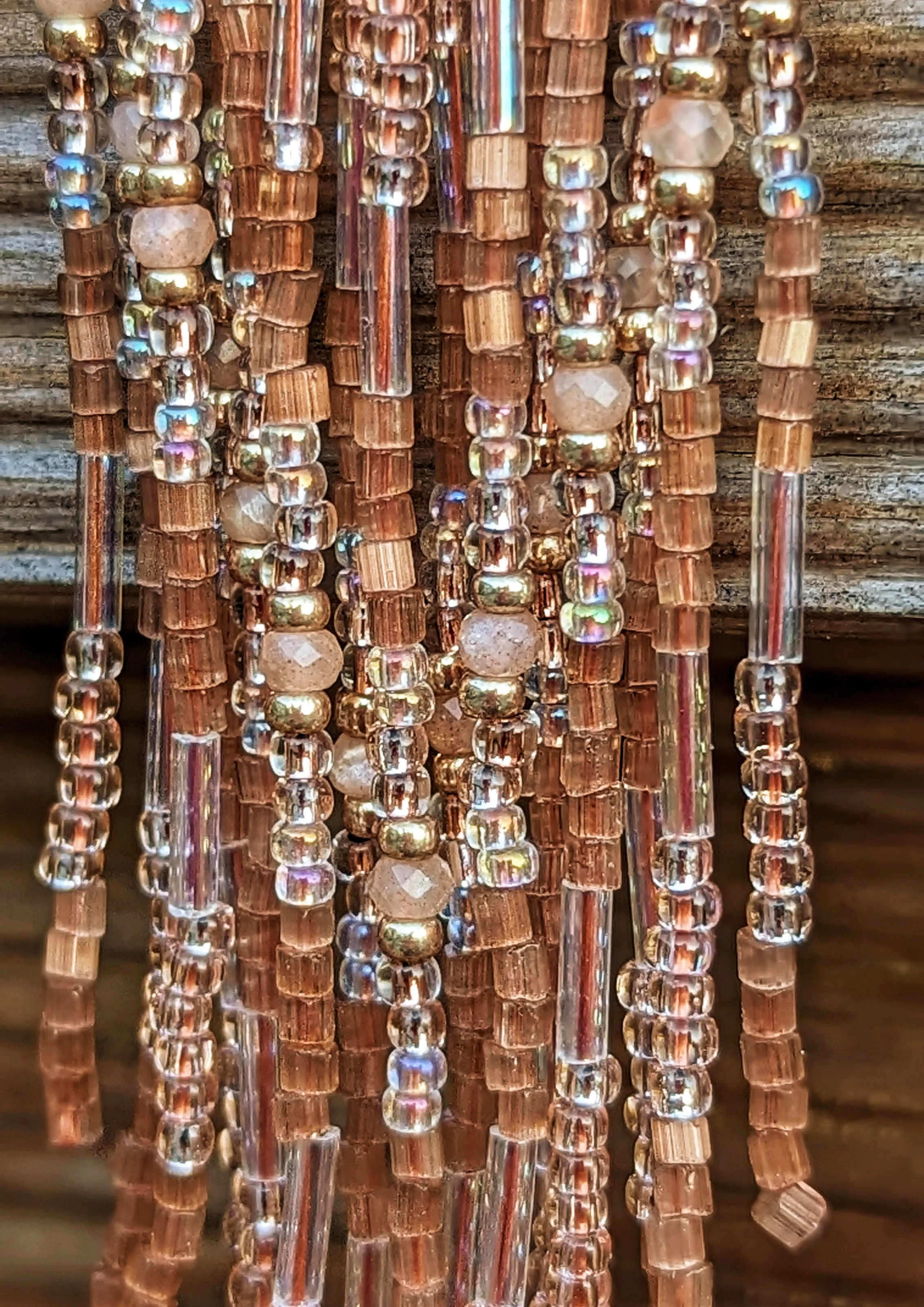 Kate Rainbow Pink Beaded Earrings