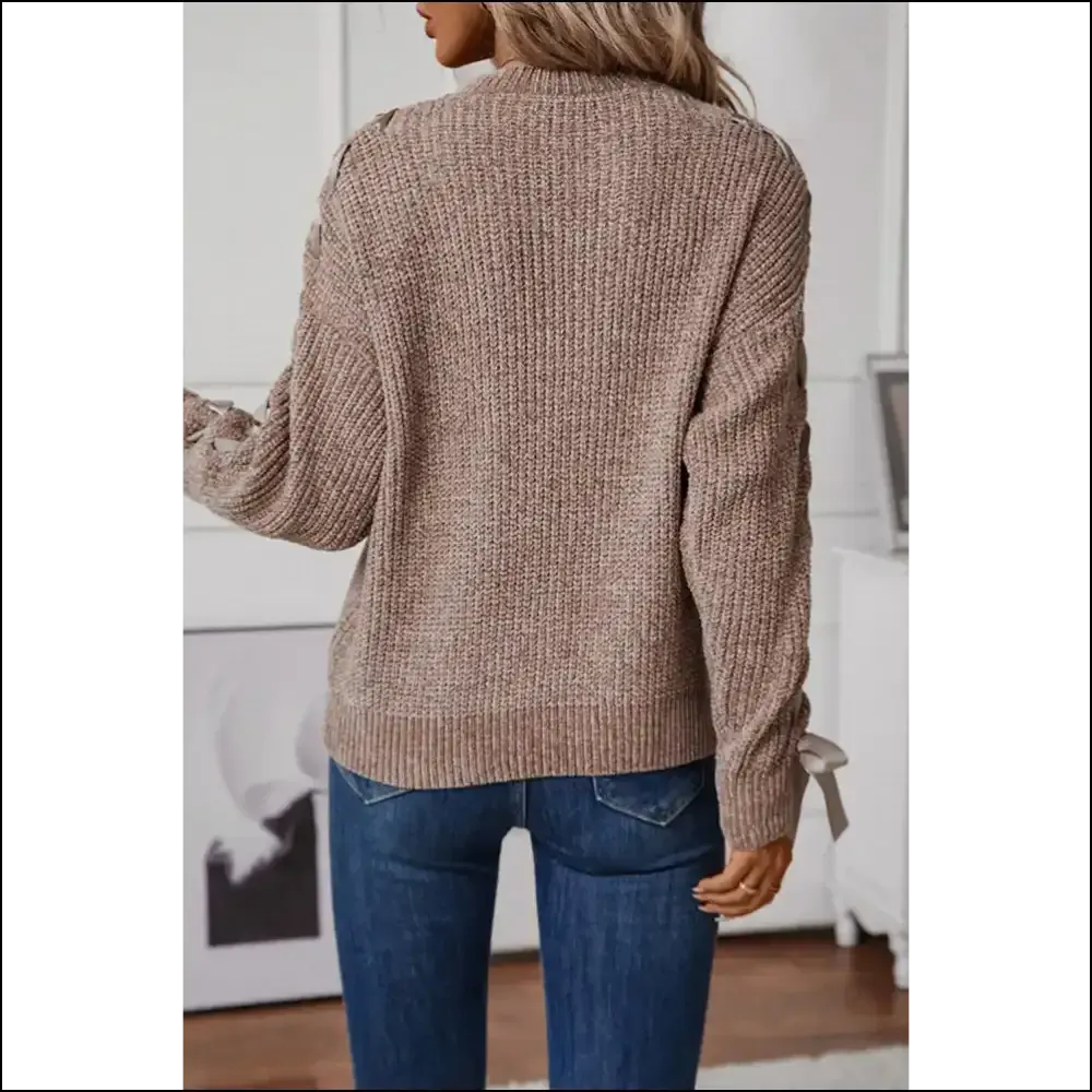 Khaki Loose Bow Sweater: Basically a Fashion God Hug, ! 😇