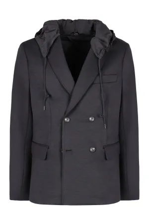 Knitted double-breasted blazer