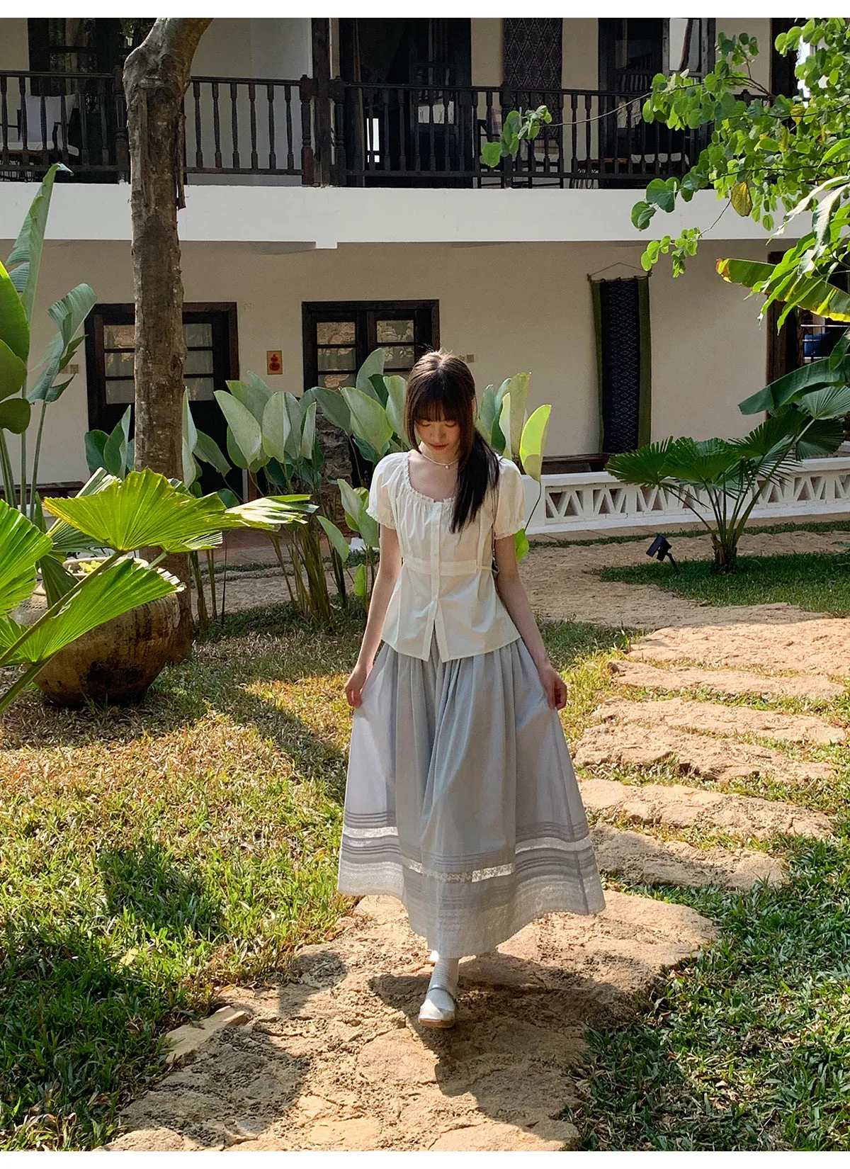 Lace A-line skirt