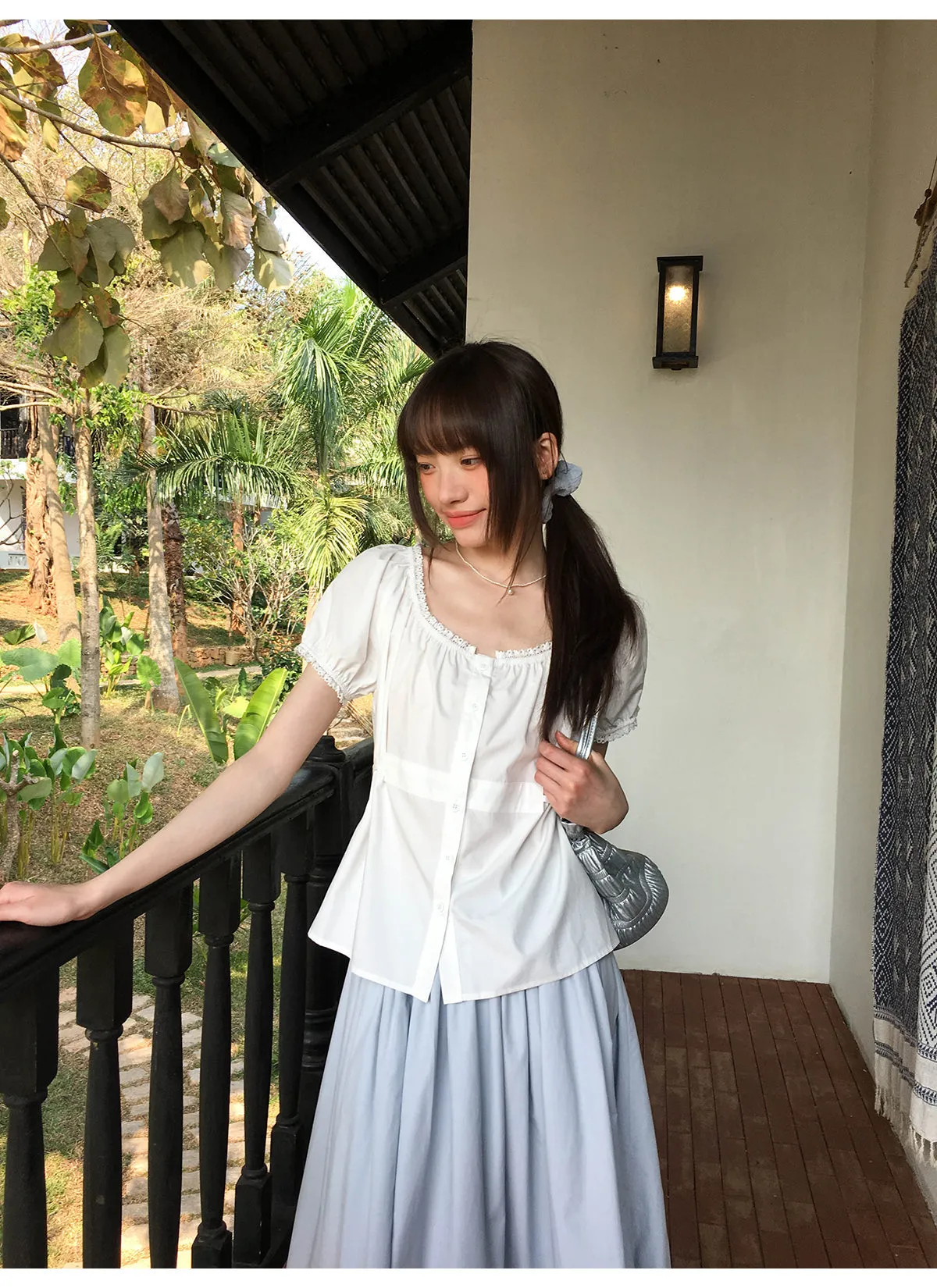 Lace A-line skirt