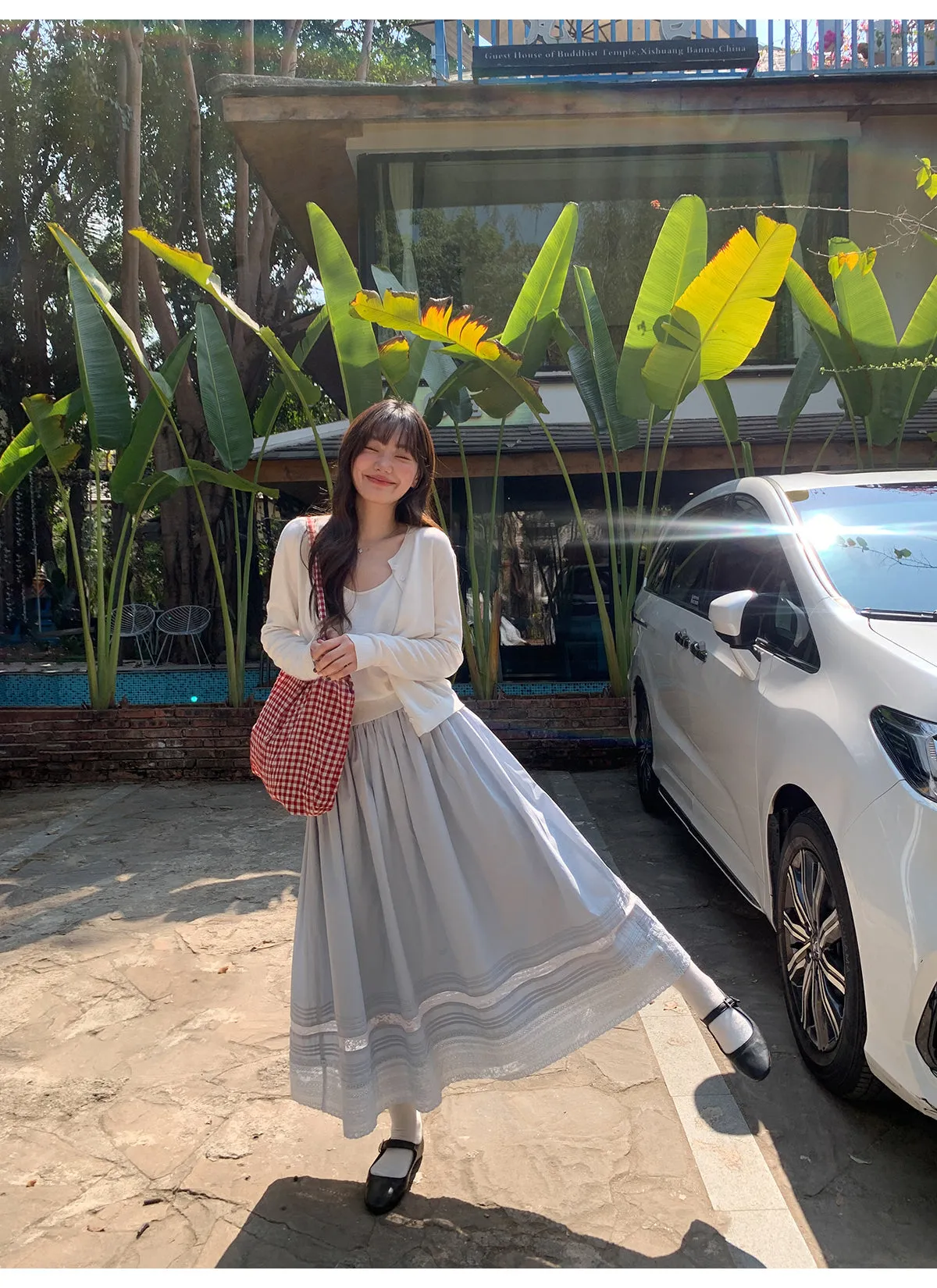 Lace A-line skirt