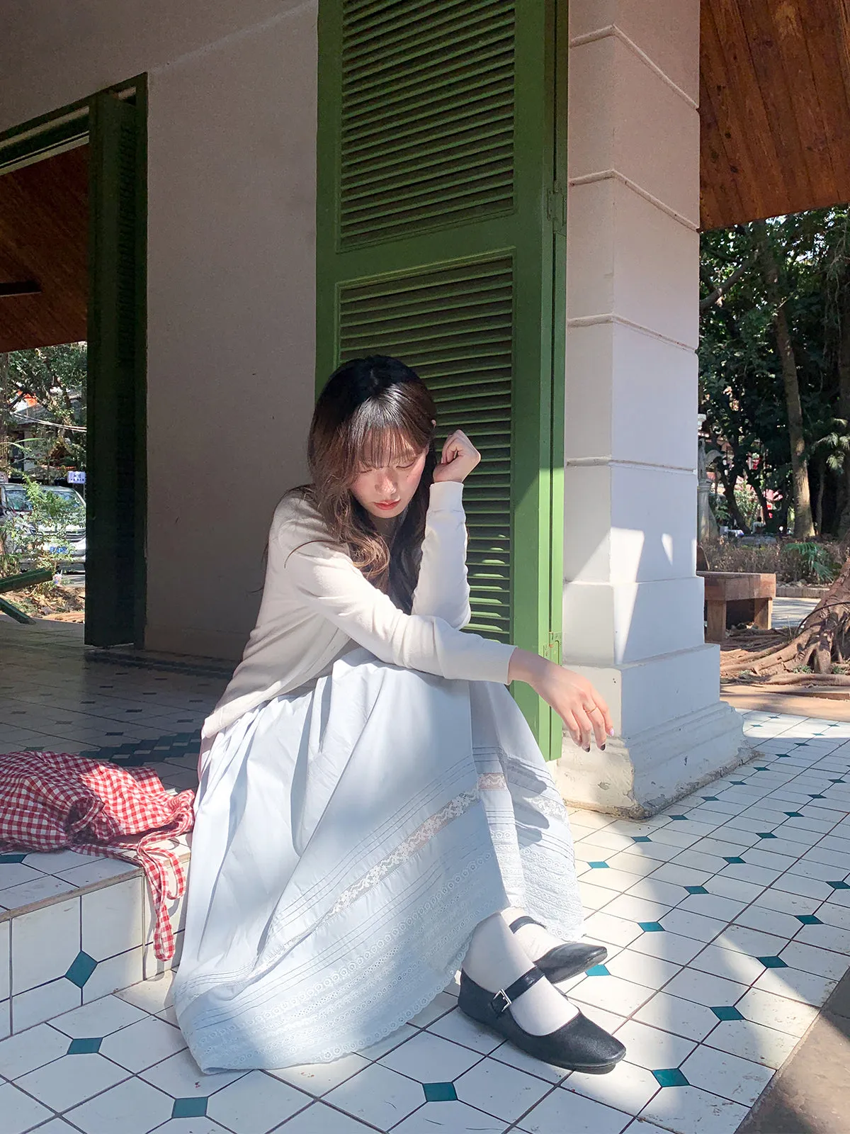 Lace A-line skirt