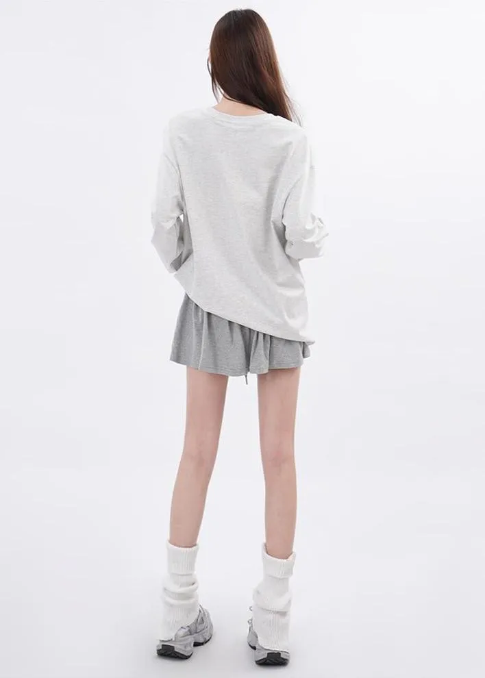 Lace patchwork drawstring Skirt and Sweater