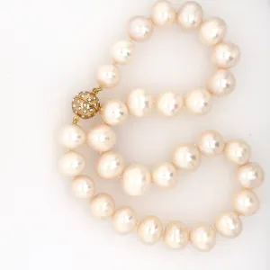 Large Oval Freshwater Pearl Necklace